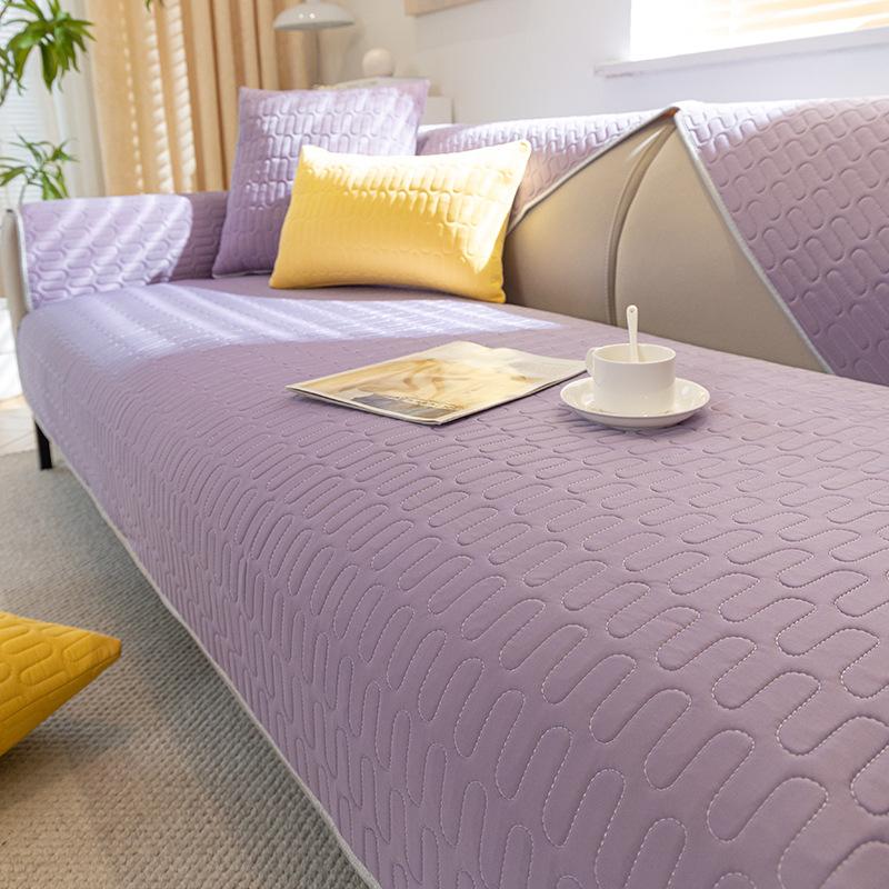 Sofa Cushion Summer Mat Ice Silk Non-Slip Fresh Living Room Combination Sofa Cover All-Inclusive Summer Style Full Covered