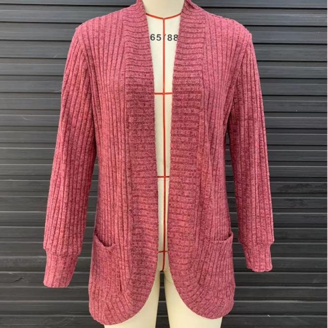 Autumn Winter Women Solid Color Pit Strips Jacket Coats Fashion Ladies Warm Clothing Casual Long Sleeve Cardigan Coat