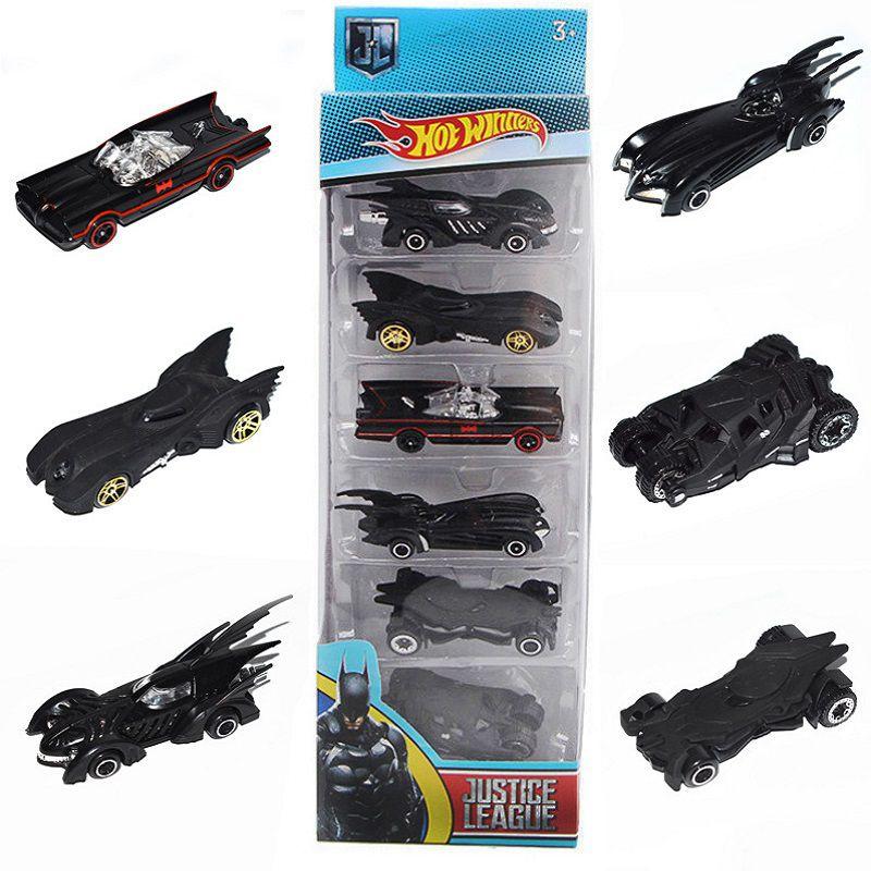 Классический набор из 6 литых машинок Hot Wheels Dc Comics Batman Batmobile для детей и взрослых