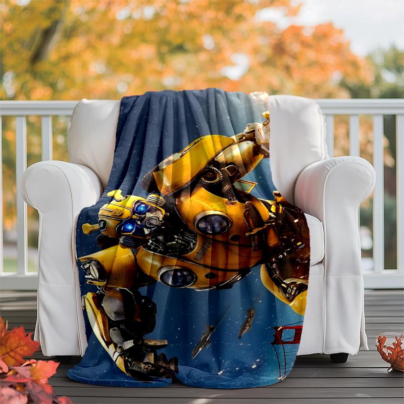 Transformers Flannel Blanket Soft Warm All-Season Throw, Design for Camping, Car Travel, Hiking Sofa, Bed, Office Perfect Gift for Parties