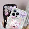 For iPhone 16 15 14 13 12 Samsung S24 S23 S22 A06 A13 A14 A15 A16 A55 Redmi Note 13 12 Lovely Cartoon Cat Pattern Soft Shockproof Wave Edge Phone Case