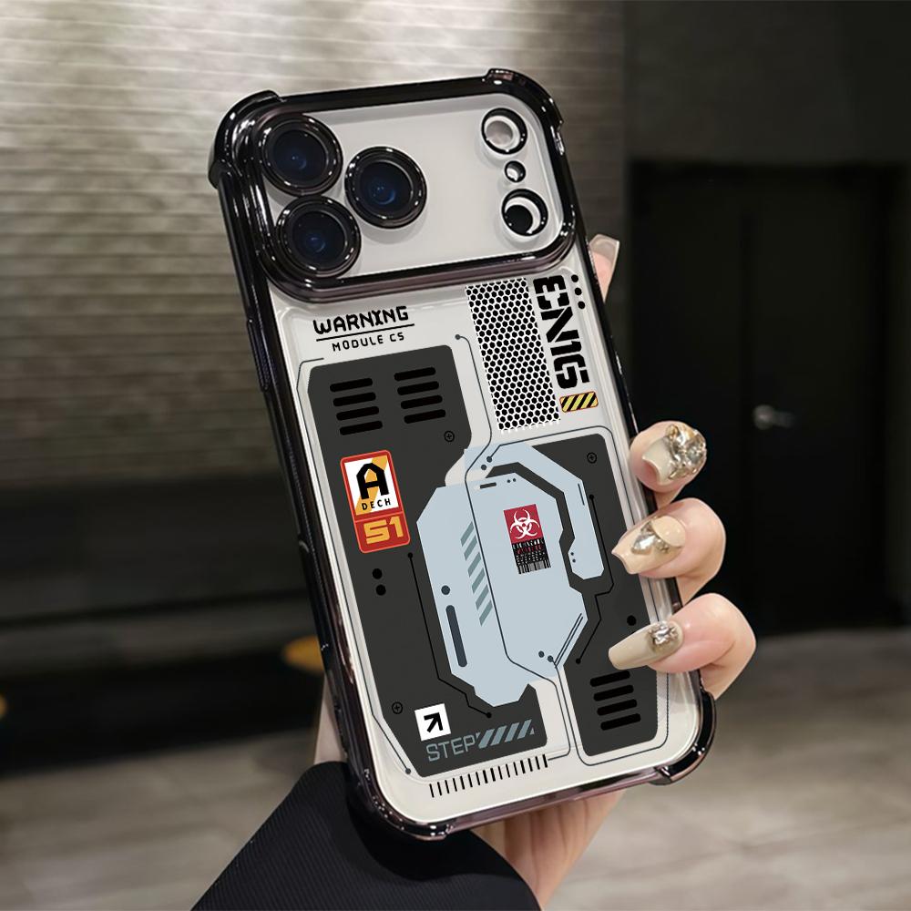 Fashion Mecha Style Phone Case for Samsung Galaxy S26 S25 S24 S23 S22 S21 S20 FE Ultra Plus 5G Anti-drop Transparent Cover