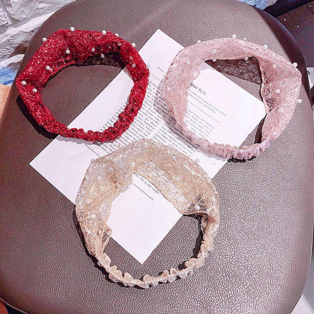 Аксессуары для волос Девочки Кружево Цветок Корейский стиль Повязки на голову Жемчуг Тюрбан Повязка на голову Женские Головные повязки