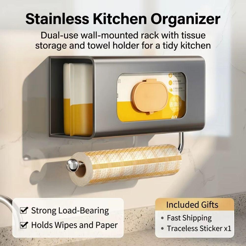 Strong Load Bearing Paper Towel Dispenser Easy Access Wet Wipes Storage Rack Household