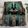 1PC Egyptian theme printed blanket, all season lightweight home office outdoor nap multifunctional blanket A7