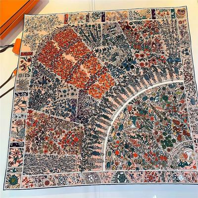 90СМ Ручной Ролл Твиловый Шелковый Шарф Женский Осенний Нарядный Квадратный Шарф Эшарп Фуляр Женский Платок Бандана Хиджаб