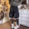Уличные свободные потертые винтажные карманы женские рабочие джинсовые шорты с высокой талией прямые брюки