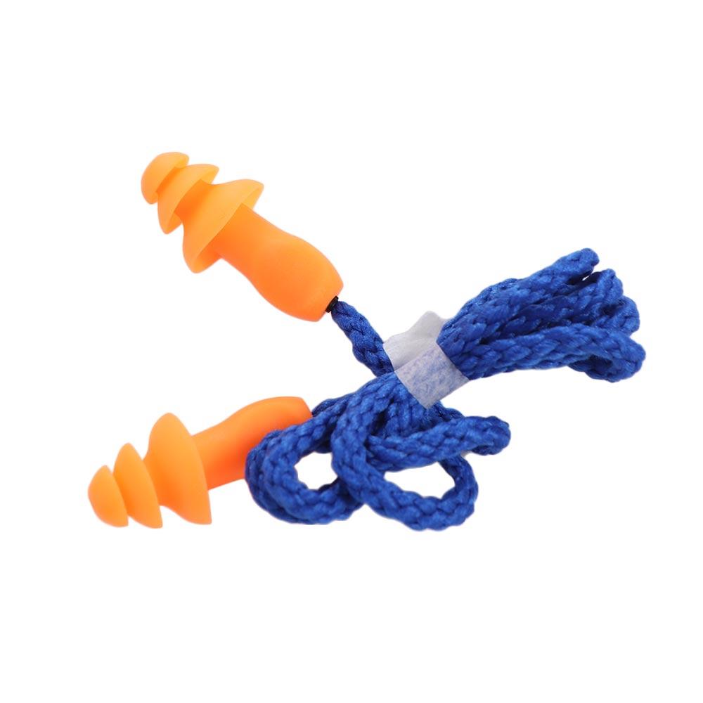 10PCS Tapered Insulation Earplug Corded Ear Plugs Silicone Noise Earplug for Abatement Noise
