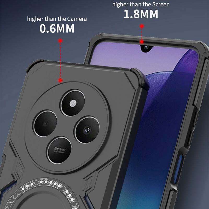 KEYSION Полый чехол для отвода тепла для Redmi 14C Мягкий силикон+ПК Магнитное охлаждение Противоударный чехол для телефона для Xiaomi POCO C75