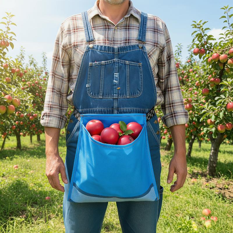 1PC Waterproof Harvesting Apron, Nylon Garden Picker Waist Bag for Fruit Vegetable Picking, Kitchen Tool (30x30cm)