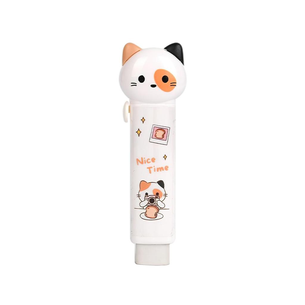 1/4 шт. Мультяшный ластик в виде кота, мини-ластики-толкатели для очистки карандаша, канцелярские товары, школьные, для учеников