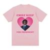 Футболка Rapper Chief Keef for President, мужская модная повседневная футболка с коротким рукавом, эстетические винтажные футболки большого размера, уличная одежда