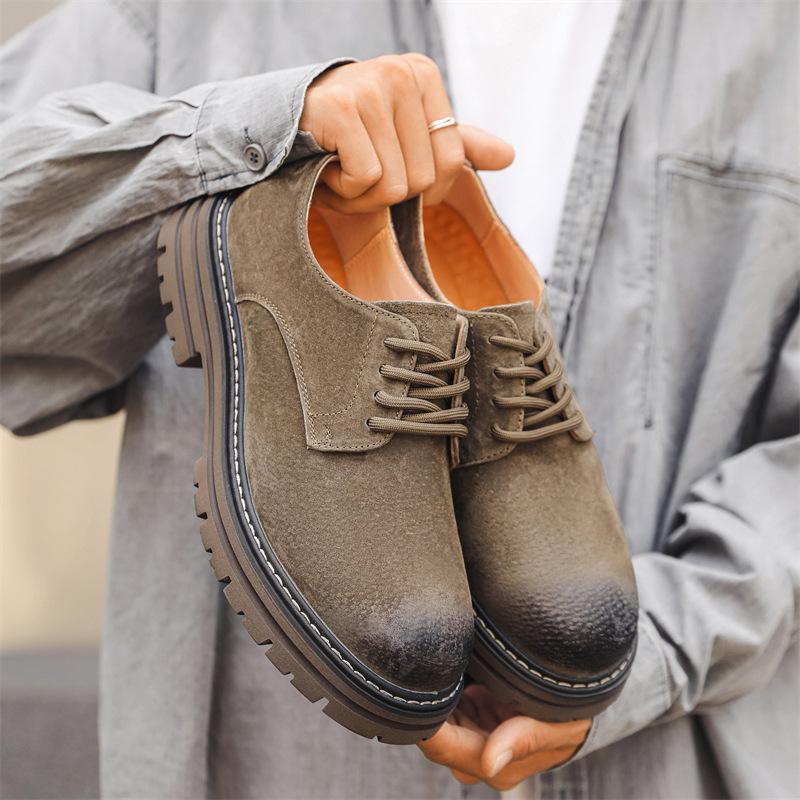 Мужская обувь осенняя ретро британская обувь дерби с большой головой, повседневная кожаная обувь с низким верхом, обувь Martin 4515-J