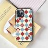 Чехол для телефона с клетчатым фоном Для iPhone 17,16,15,14,13,12,11 Plus,Pro Max,XS,Цветная Внутренняя Крышка с Серебряным Покрытием