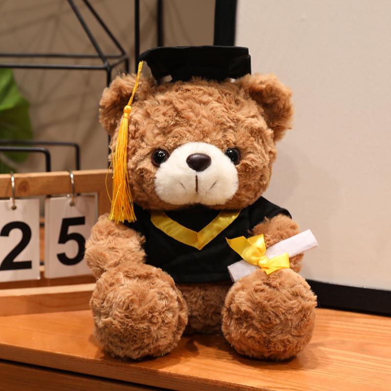 Graduation Bear Plush Toy PhD Hat Teddy Bear Stuffed Animal for Students Kids Gift