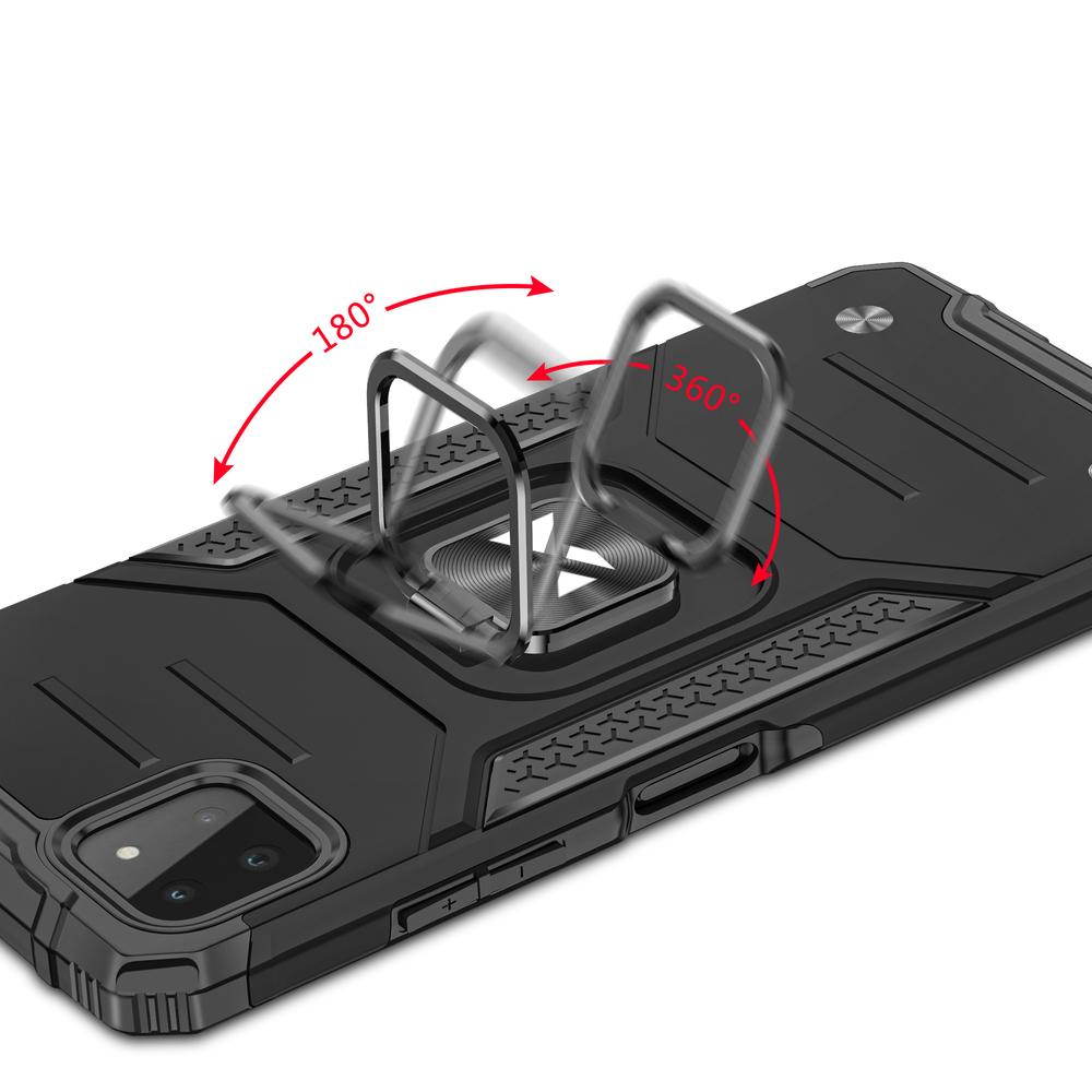 Armored case cover + magnetic holder Samsung Galaxy A22 4G Ring Armor red