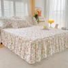 1pc 100%Cotton Bed Skirt Queen/King Size Floral Printed Sheet with Ruffles Falda De Cama Full Size Skirt for Single