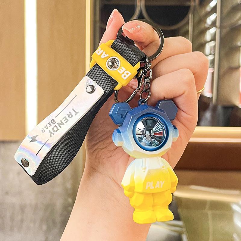 Брелок с медведем в виде градиентной молнии: Креативная подвеска для школьных сумок и подарков