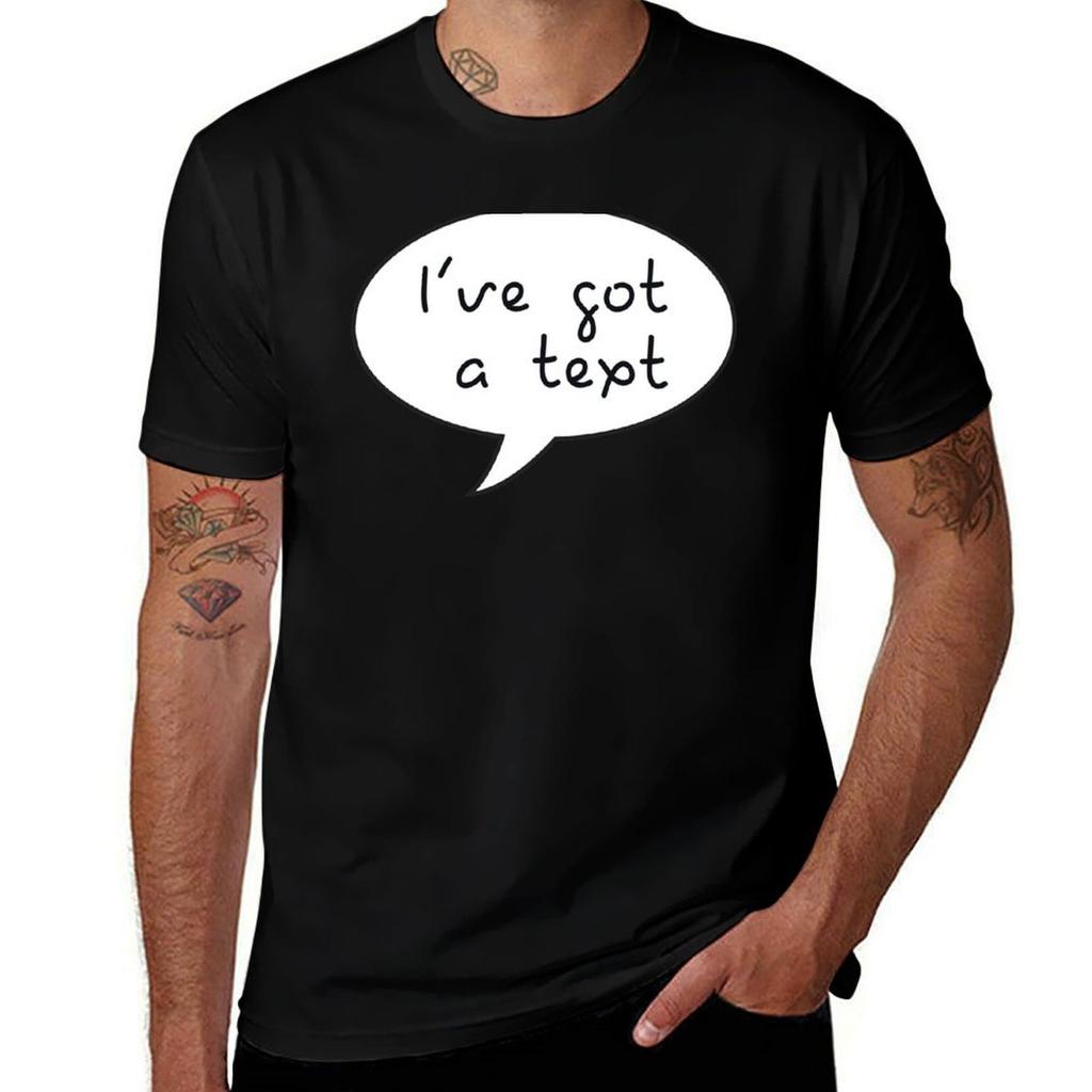 Island of Love 'I've Got A Text' T-Shirt Casual Soft Cotton Short Sleeve Tee