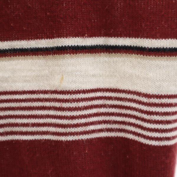 КЛАССИЧЕСКИЙ VINTAGE 80-х годов Вязаное поло с длинным рукавом и бордюрным узором Мужское Б/У