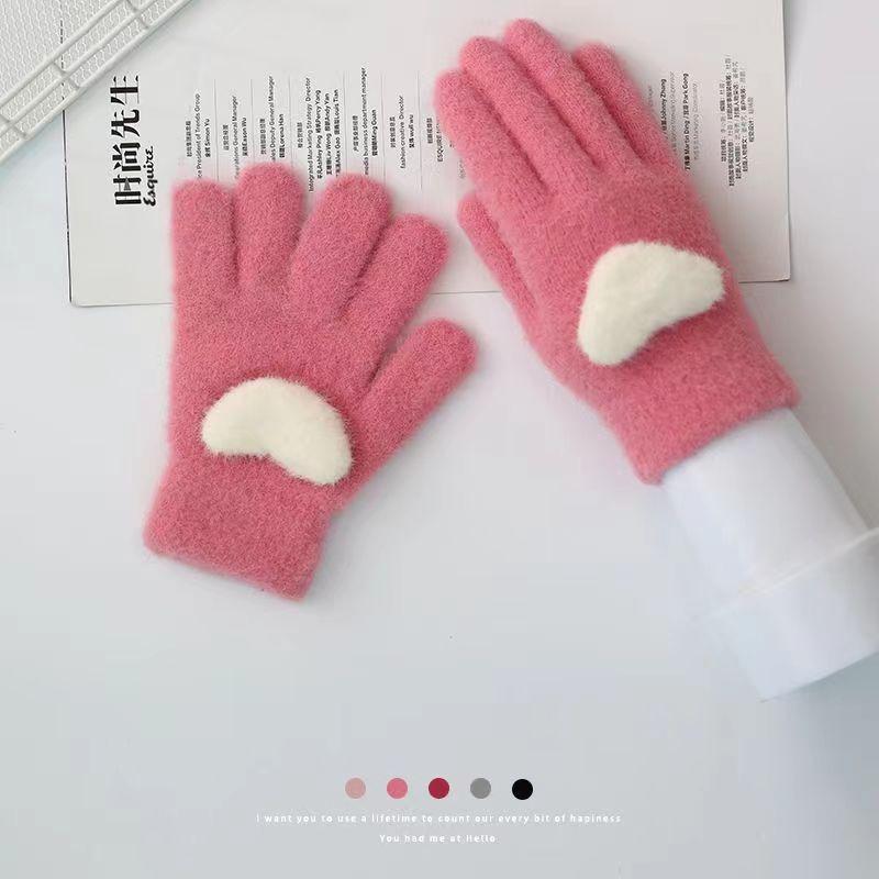 Children's Gloves Men's and Women's Five-finger Gloves Children's Autumn and Winter Warm Full-finger Gloves 2-7 Years Old