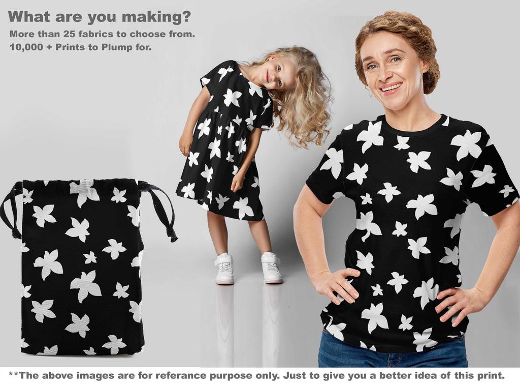 oneOone Cotton Poplin Black Fabric Floral Dress Material Fabric Print Fabric By The Yard 42 Inch