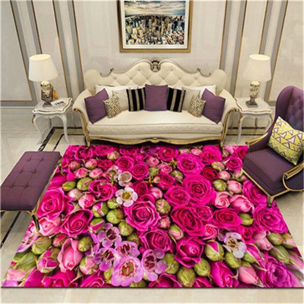 Цветочный пасторальный ковер с 3D принтом, домашний декор, коврики для входной двери, коврики для гостиной, ковры в спальне, детский ковер, коврик для ванной