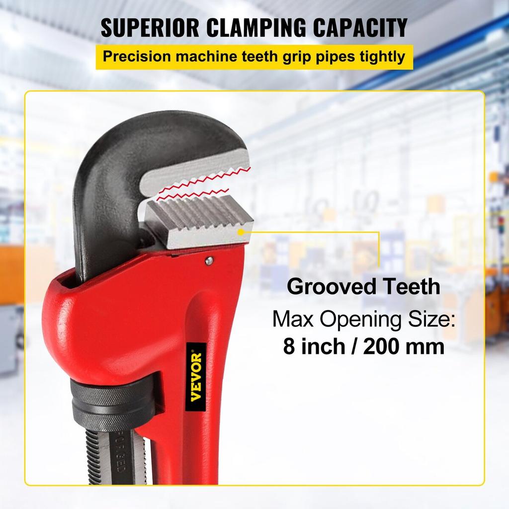 Pipe Wrench, 60 inch, Heavy Duty Cast Iron Straight Plumbing Wrench, Adjustable Plumber Tool for Sink Faucet Toilet Bowl Bathroom Kitchen Drainer