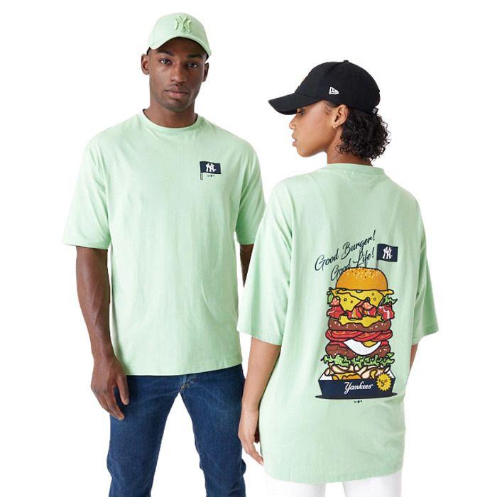 T-shirt oversize - New Era - New York Yankees - Graphisme burger - Unisexe - 100% coton