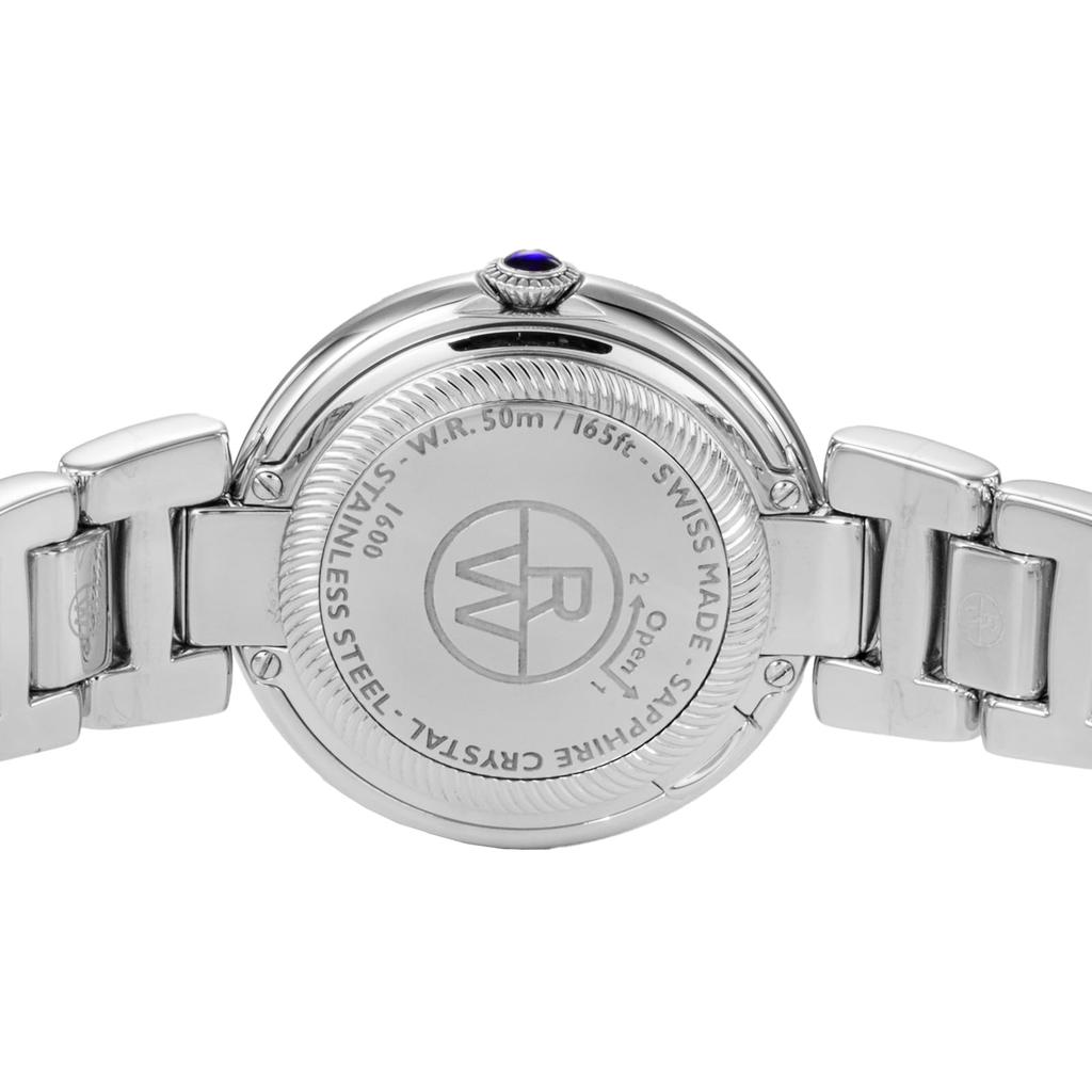 Raymond Weil SHINE Нержавеющая сталь Сапфировое стекло Кварц 5 АТМ Водонепроницаемость Сотрудничество с Repetto Розовая и Черная Телячья кожа Эксклюзивные Швейцарские Часы Серебряные Часы, Циферблат,