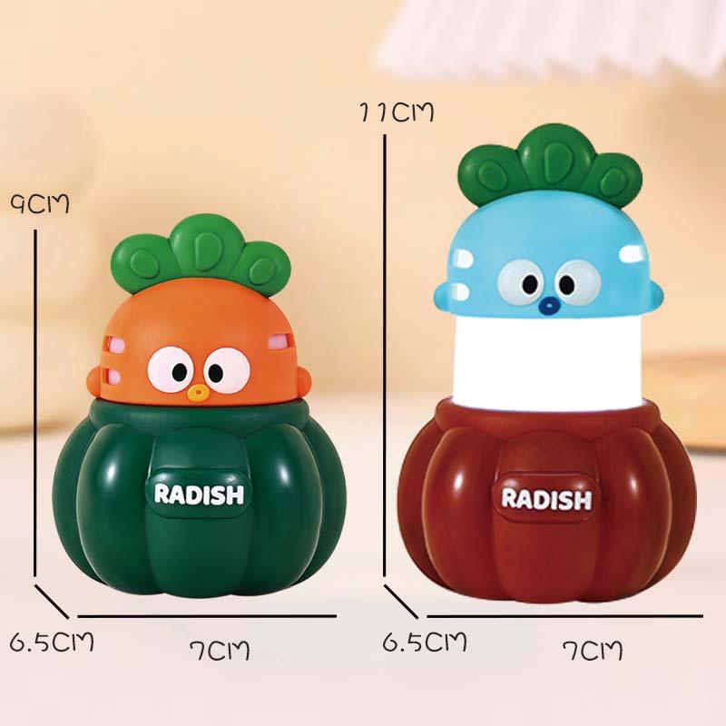 1Pcs Anime Figure White Light Atmosphere Decor Radish Doll Small Night Light Electronic Luminous Toy Cute Shape Children Gift