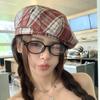 Японские клетчатые береты в тон цветам для женщин и лета, осени, модные, универсальные, повседневные, солнцезащитные, ретро-шляпы-тыквы