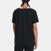 Under Armour Wordmark Casual Sports Breathable Printed Short Sleeve Drop Shoulder T-Shirt Women T-Shirts Black 1366132-001
