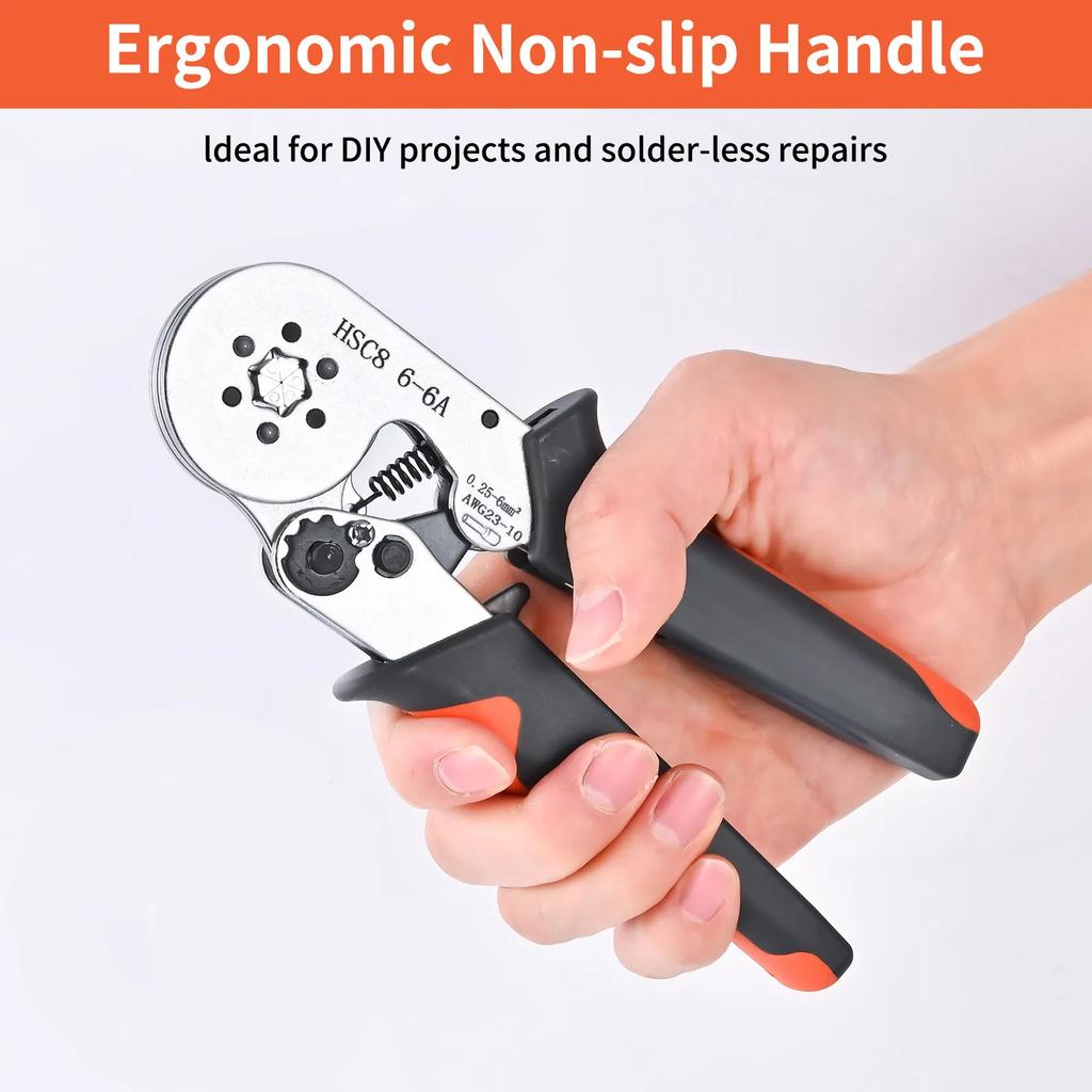 Crimping Tools Mini Electrical Pliers HSC8 6-4/6-6(0.25-10mm²/0.25-6mm²) Wire Connection Ferrule Sleeves Terminal Repair Clamp