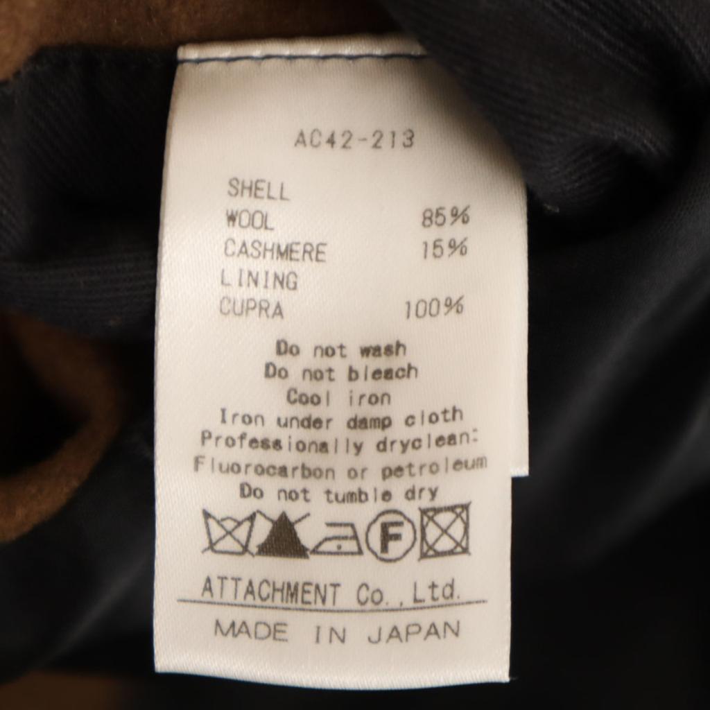 ATTACHMENT Made In Japan Cashmere Blend Flat Double Layer Melton Chester Coat Men's Used