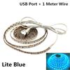 USB LED-Strip 1 Meter Wire SMD3528 light 5V adapter string Christmas desk tape TV Background Lighting 5V 50CM 1M 2M 3M 4M 5M