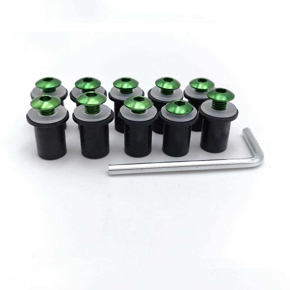 LOYELEY 10pcs M5 5mm Bolts Wellnut Windshield Screws Windscreen Cowl Screen Screen Bolts with