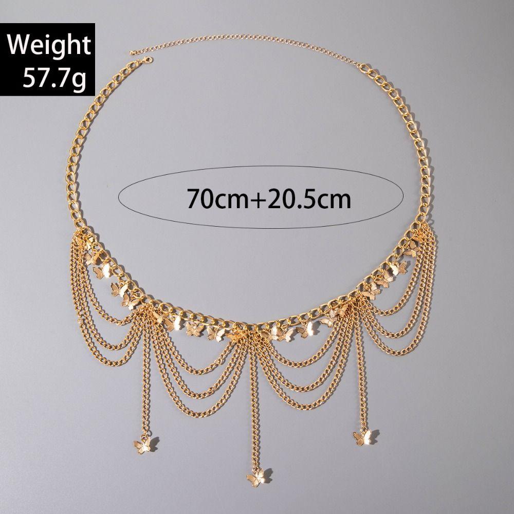 Пояс с кисточками Цепочка на талию Золото Украшение на тело Модная металлическая цепочка на тело Девушки