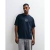 Unisex Parlez Graphic Chest Print Crew Neck Cotton T-Shirt Black