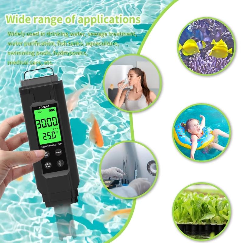 Pen Type Meter Portable Digital TDS Salinity Temp Meter Accuracy Water Quality Tester with Backlit Meter