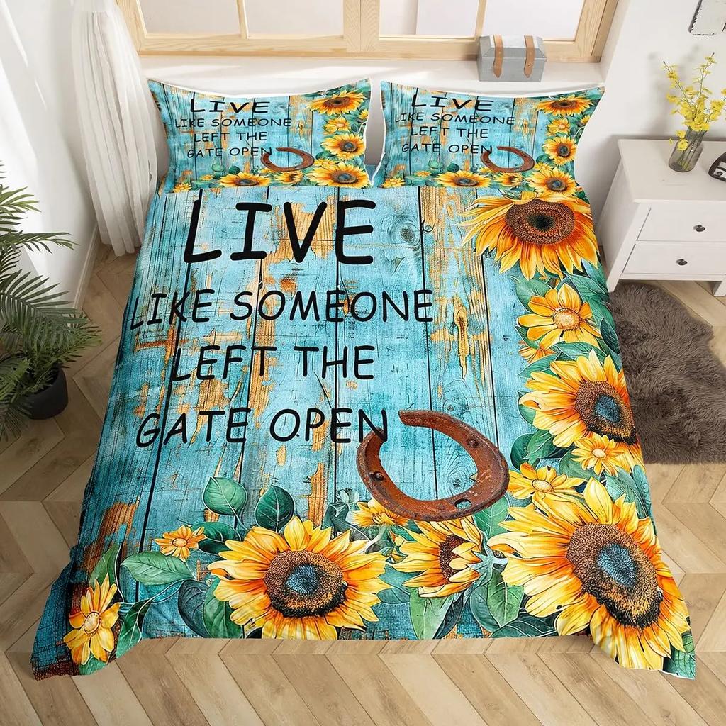 Horseshoe Duvet Covers for Teens Adults Queen Size Quilt Covers Lightweight Down Room Decor 2 Pillowcases 1 Duvet Cover No Quilt