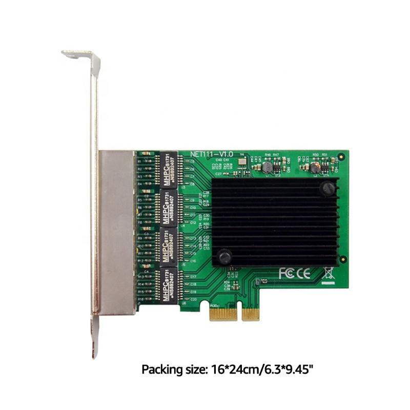Для 82576 4 порта PCI-E 1 гигабитная карта PCI для прессы thernet адаптер 1000 Мбит/с Поддержка для 98se