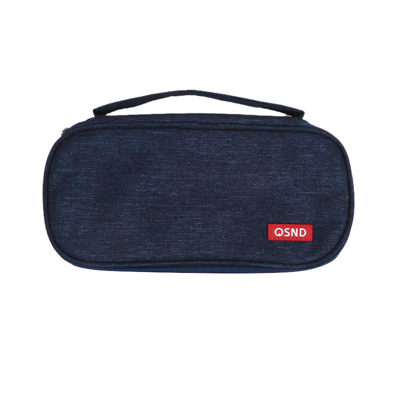 Ручной двухслойный пенал из ткани Оксфорд однотонный студенческий пенал с отделением с зажимом для ручки сумка для хранения школьных канцелярских товаров