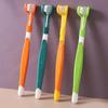 Small Dog Soft Bristle Toothbrush Pet Three-head Toothbrush Nylon Pet Oral Care Cleaning