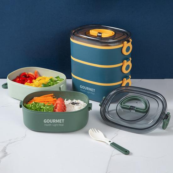 Герметичный ланч-бокс Bento 1400 мл/2000 мл с вилкой, штабелируемый многоразовый для детей и взрослых, микроволновая печь, сейф для посудомоечной машины и морозильной камеры