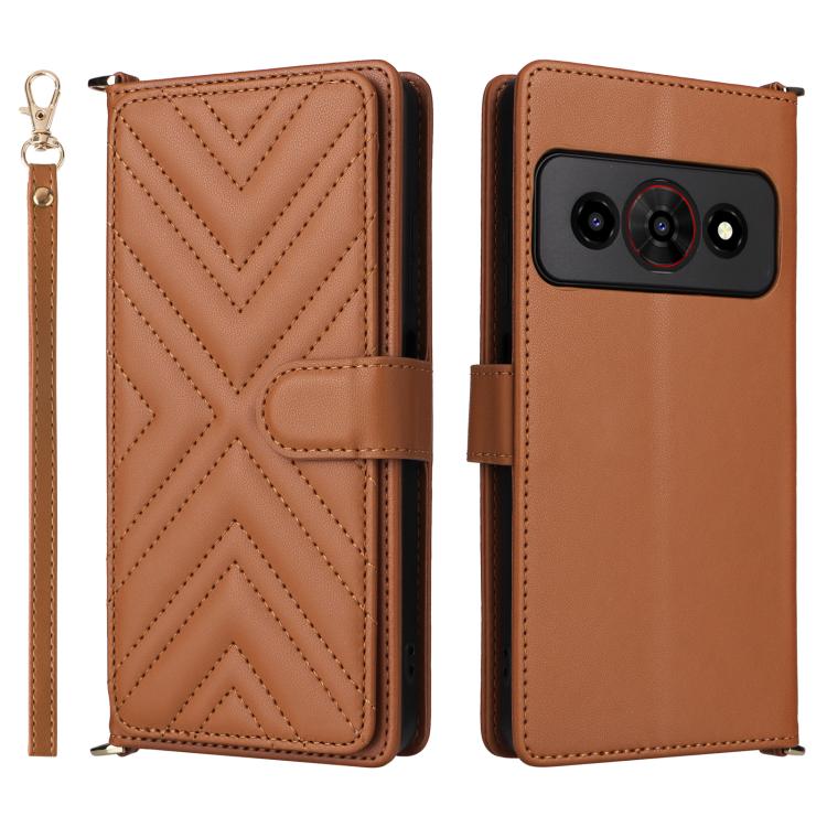 Multifunctional 6-Card Slots Leather Phone Case with Wrist Strap