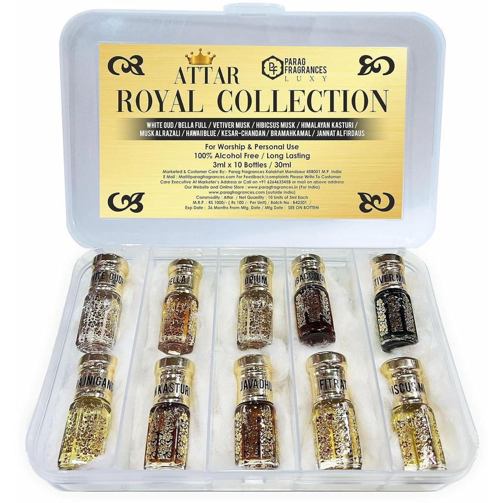 Ароматы Parag 10 в 1 пакете эфирных масел/Лучшая коллекция эфирных масел для поклонения и личного использования/Аттар длительного действия (Королевская коллекция) …