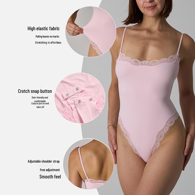 Ретро боди-комбинезон с кружевной отделкой и пэчворком: Минималистичный, Дышащий, Сексуальный нюдовый стиль с красивой спиной