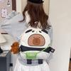 Cute Capybara Cartoon Water Pig Backpack Girl Children Durable Bags Polyester