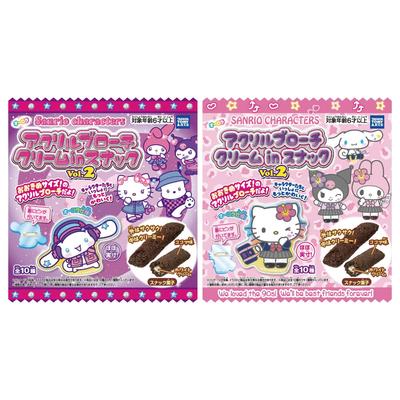 ТАКАРАТОМИ ИСКУССТВА. Акриловая брошь с персонажами Sanrio Cream in Snack 2 Закуска Еда Конфетная игрушка [Коробка Набор из 10 шт.]